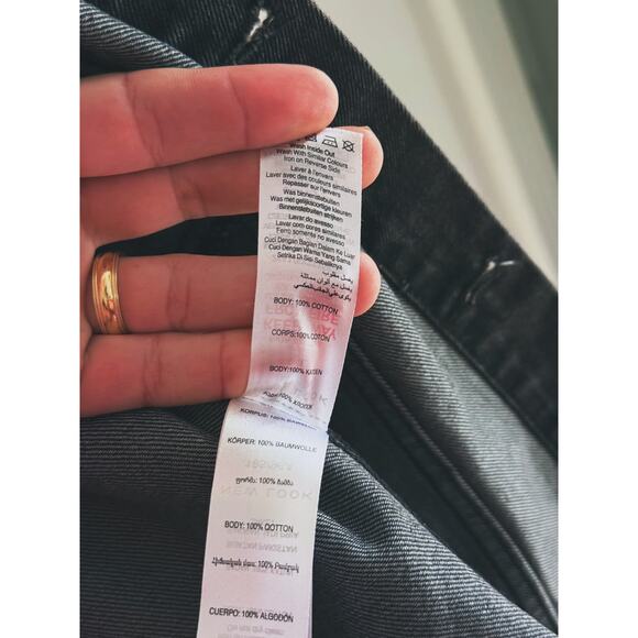 New Look Men’s Black Denim Jean Jacket Large Edgy Street Style Skater Capsule - Picture 6 of 9